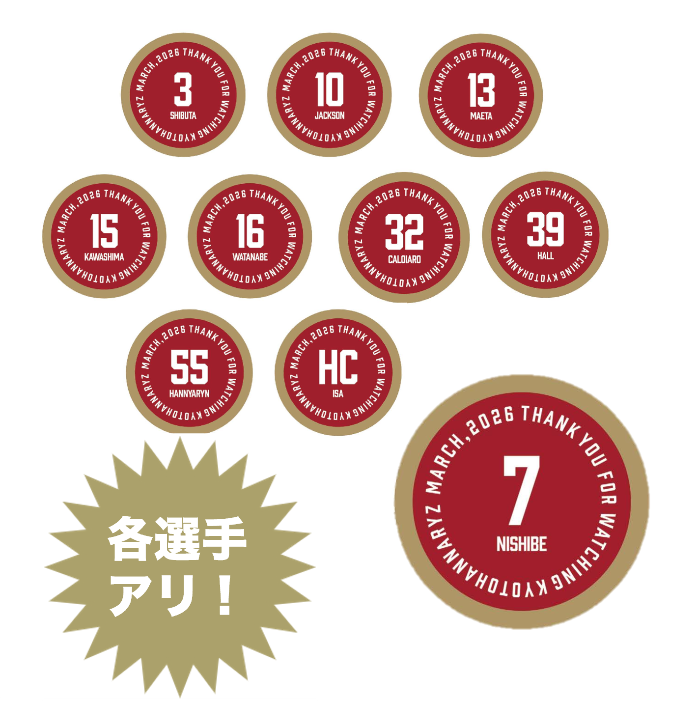 試合終了後ワッペン3月度